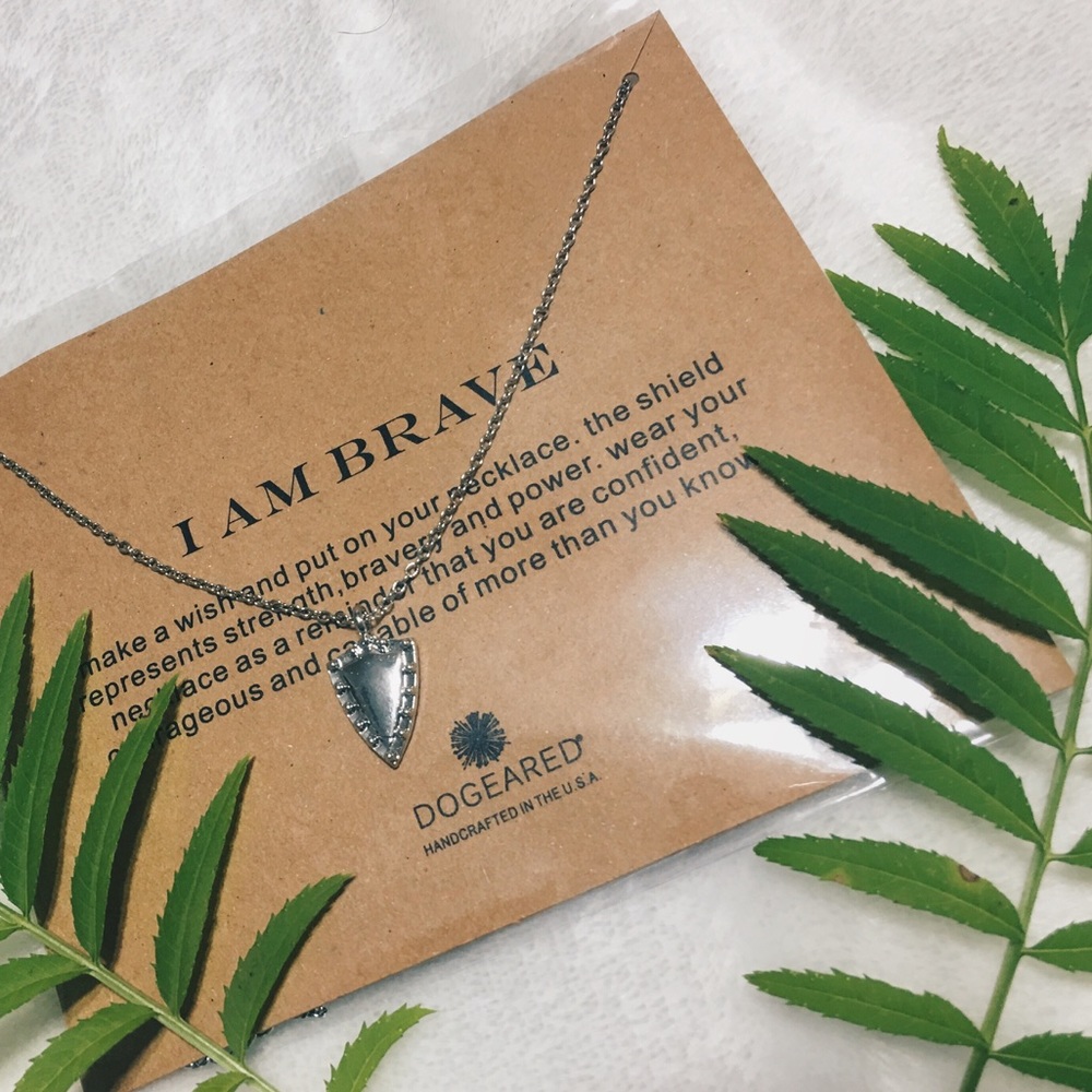 NEW Dogeared I Am Brave Silver Necklace